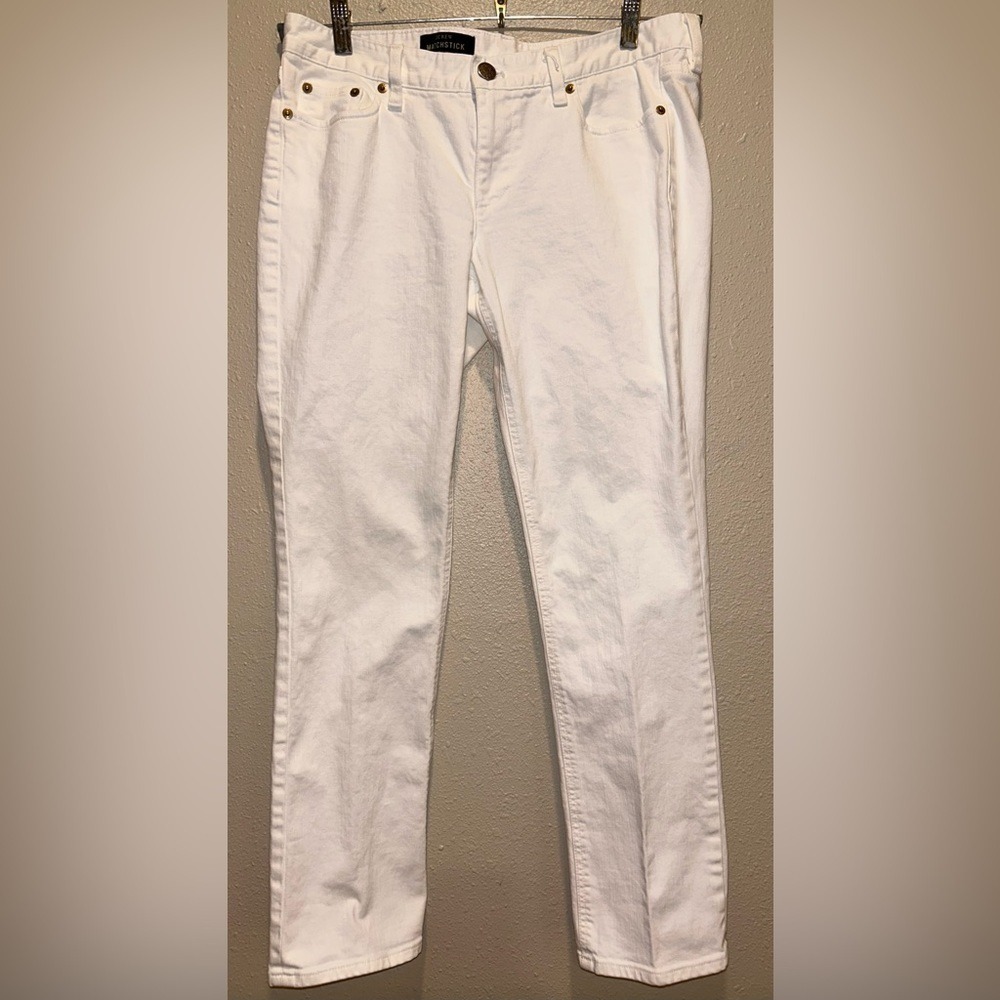 J. Crew Matchstick Denim Jeans White Size 32S Straight Leg Stretch